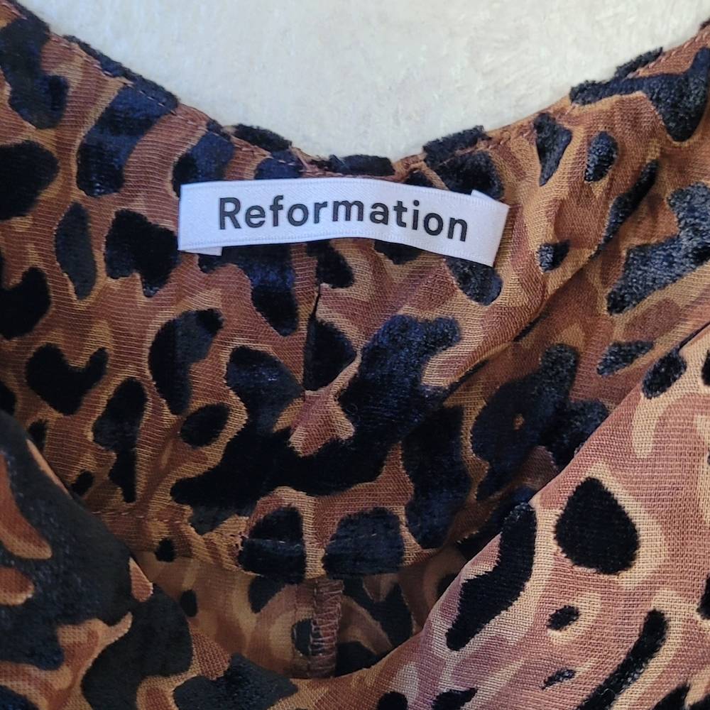 Reformation Leopard Print Cowl Neck Top - Picture 6 of 6